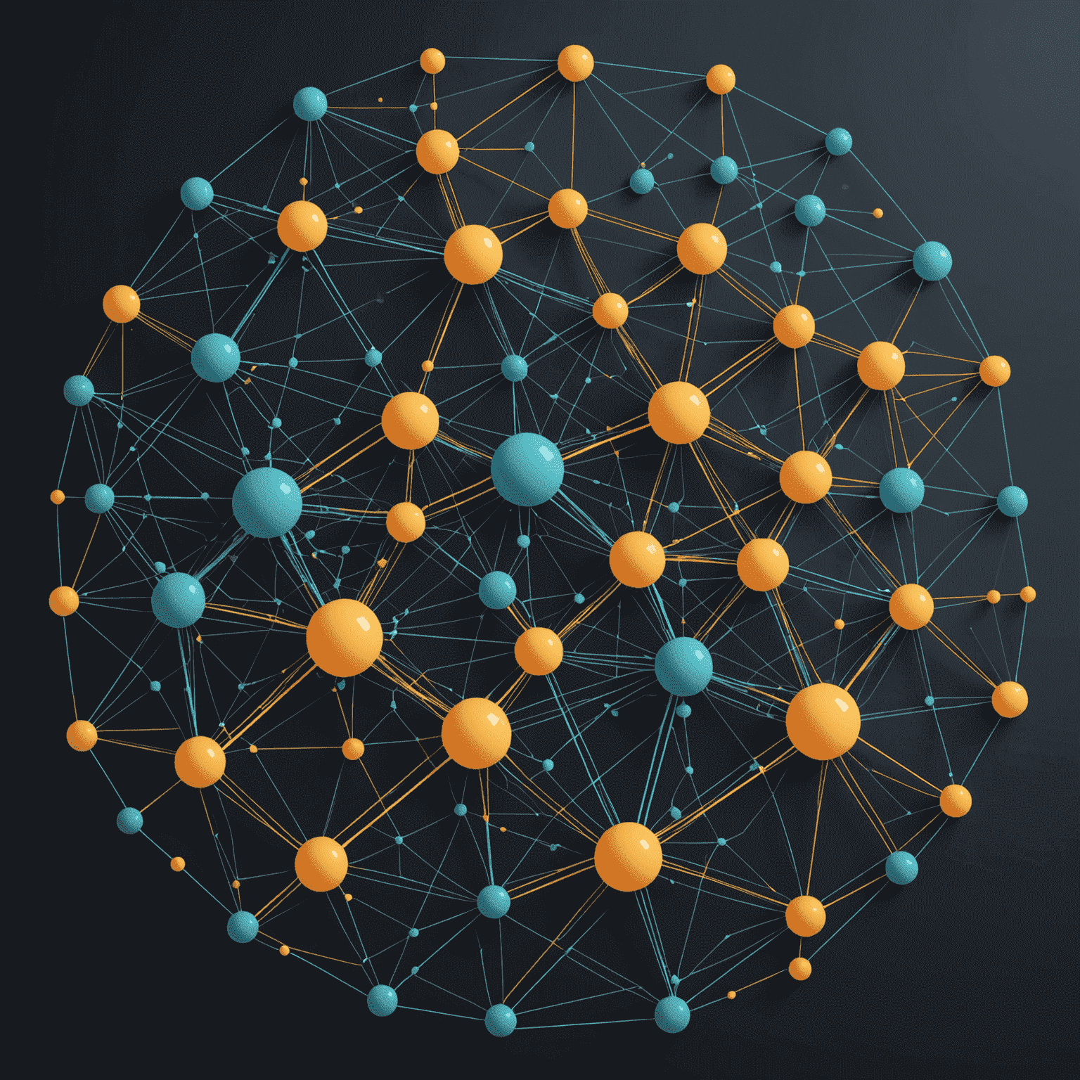 データサイエンスと機械学習を表す抽象的な図。ノードとエッジのネットワーク、データポイントのクラスター、機械学習アルゴリズムを示す曲線などが描かれている。